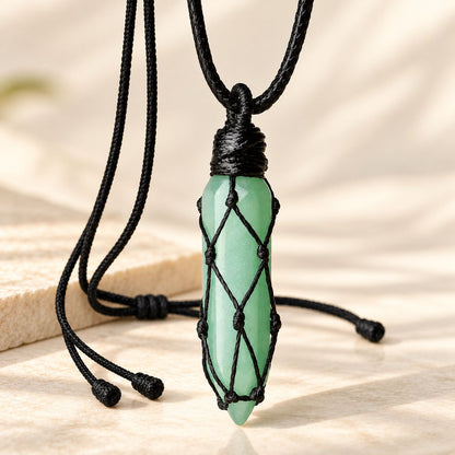Green Aventurine Crystal Point Necklace